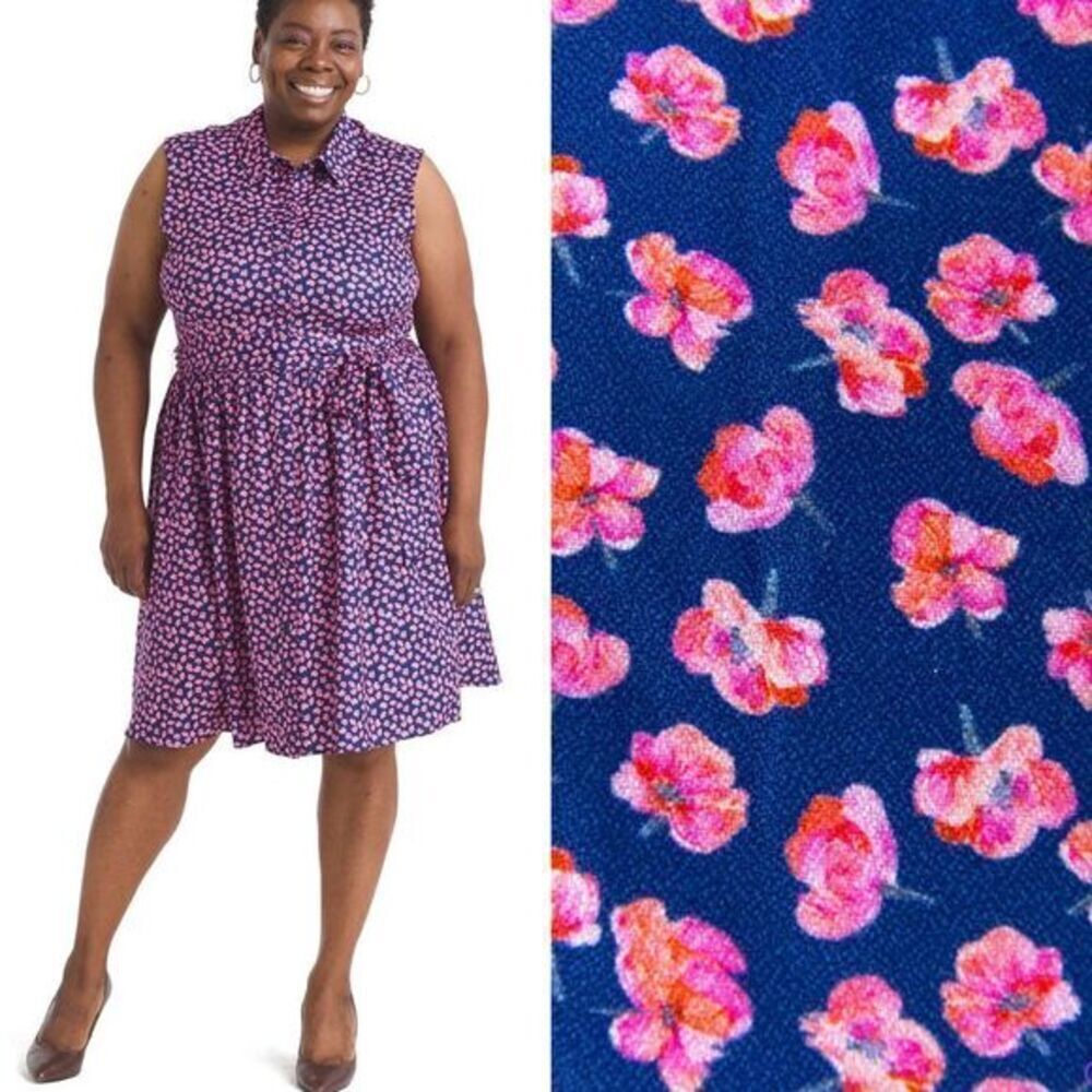 Hutch Anthropologie Button Down‎ Floral Print Dress, 0X